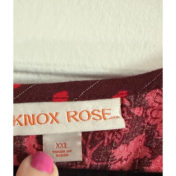 KNOX ROSE Peasant Boho Floral Metallic Embroidered Smocked Back Blouse - Sz XXL - Picture 4 of 8